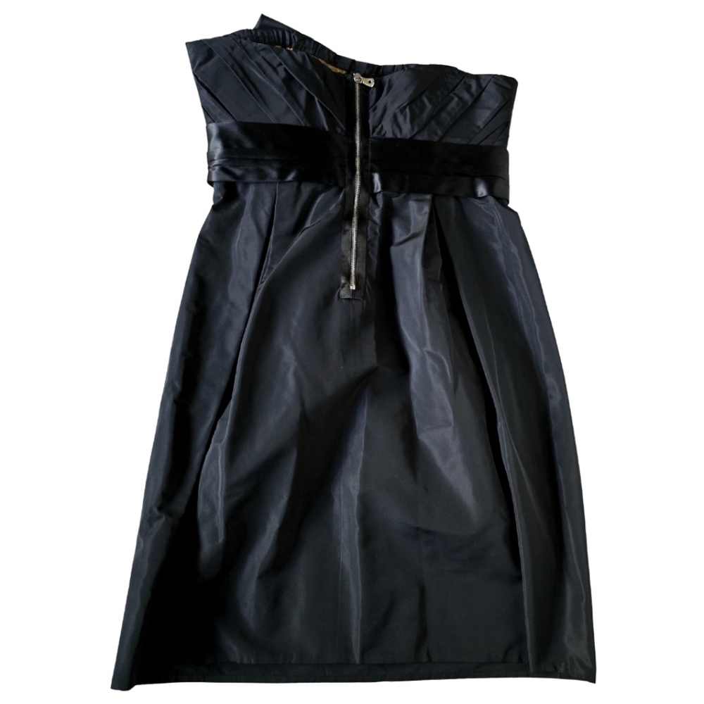 Dolce & Gabbana Black Strapless Bow Mini Dress Silk Cocktail Bustier Size IT 42 - Picture 6 of 10
